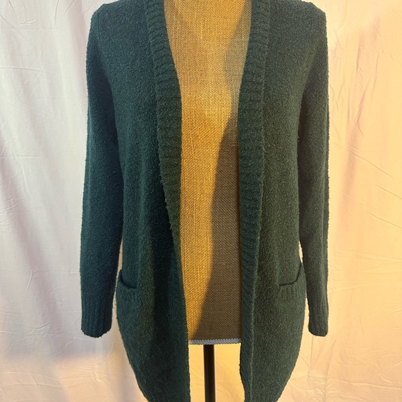 LL Bean cardigan wool blend sweater small soft teal - Picture 5 of 6